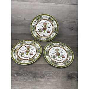 Jingdezhen Porcelain Chinese Export Famille Rose Verte 10” Dinner Plates~ 3 Pc